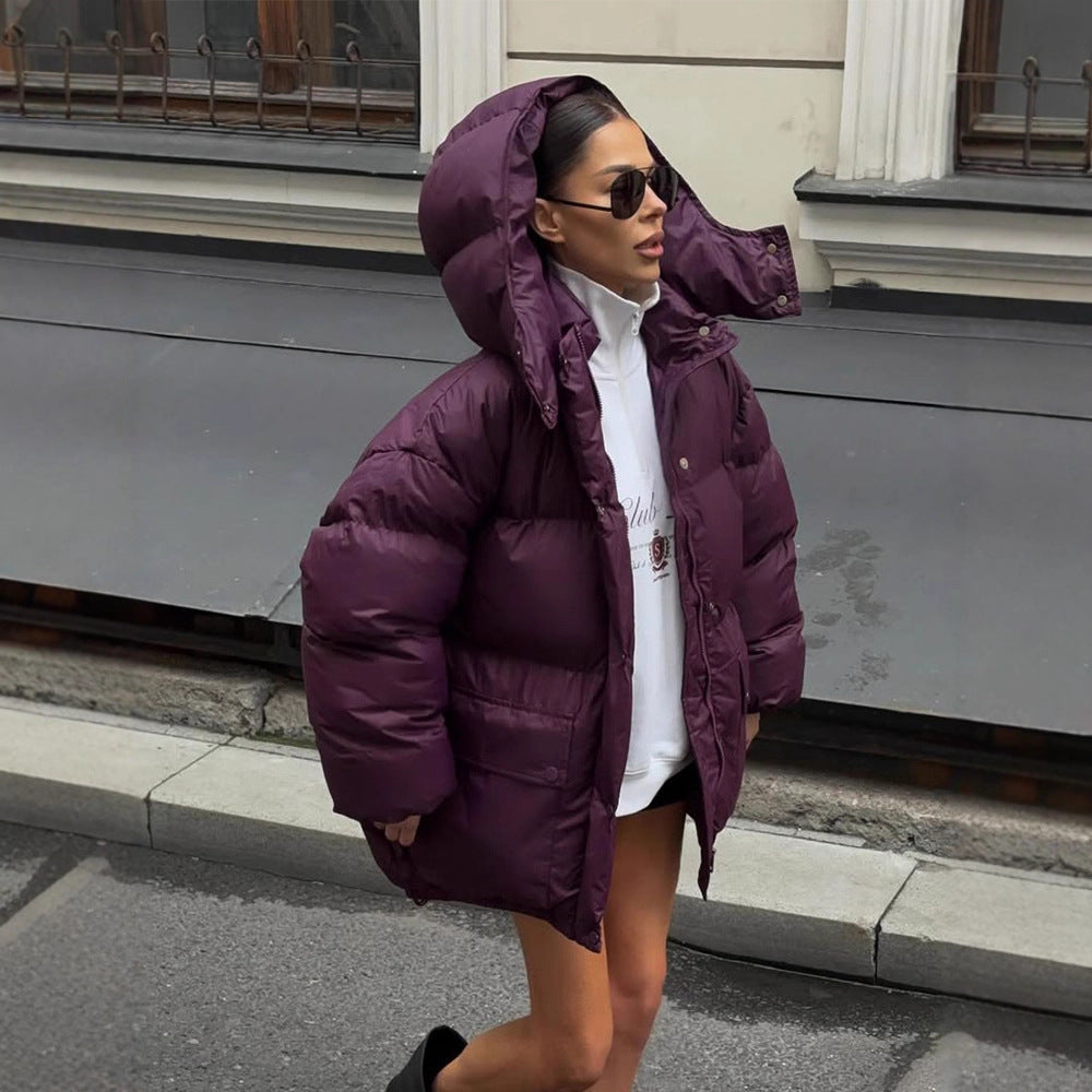 Winterjacke Damen im Oversize-Stil mit großer Kapuze (3)