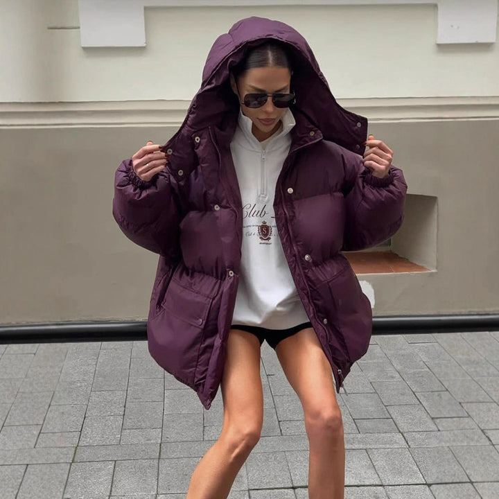 Winterjacke Damen im Oversize-Stil mit großer Kapuze (4)