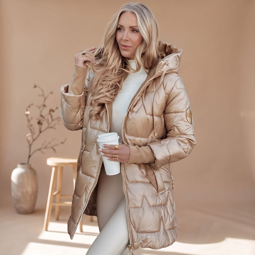 Winterjacke Damen mit eleganter Kapuze für den Alltag (5)
