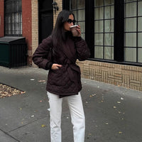Nina | Winterjacke Damen mit Wickelfront und Steppung