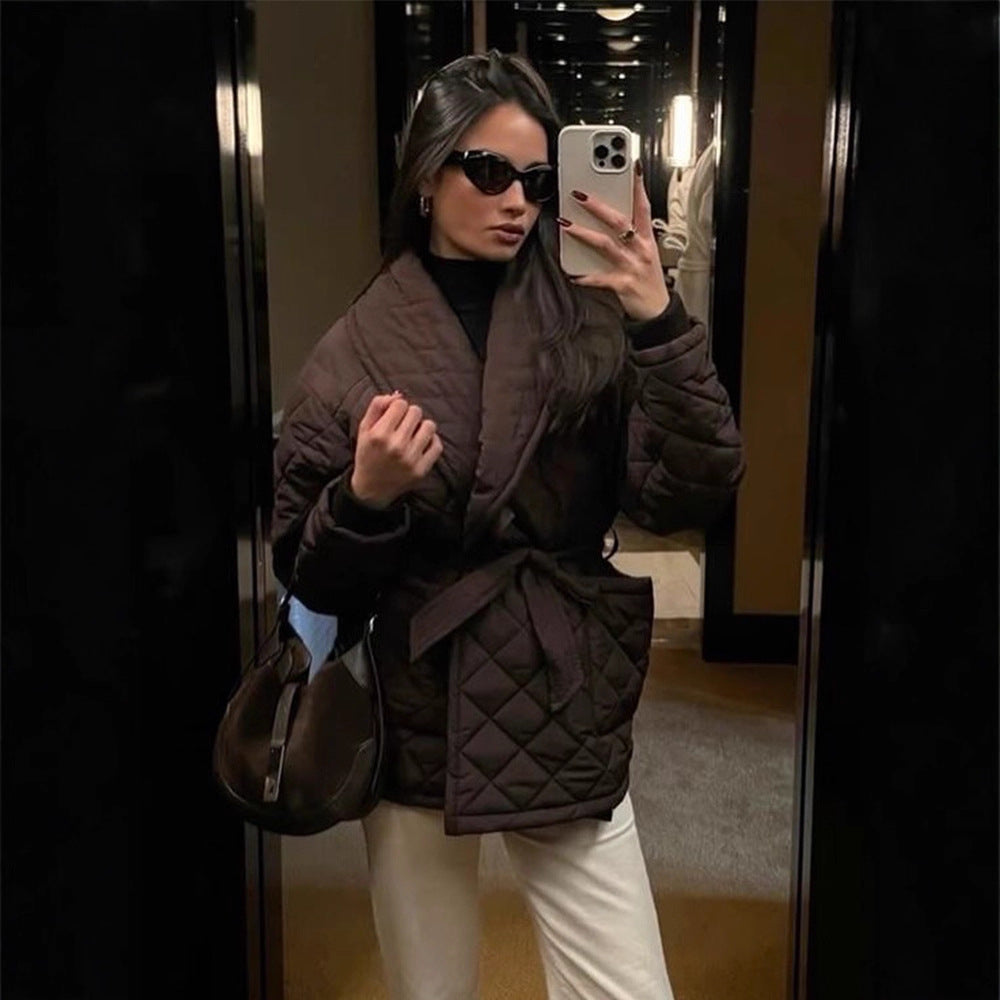 Winterjacke Damen mit Wickelfront und Steppung (2)