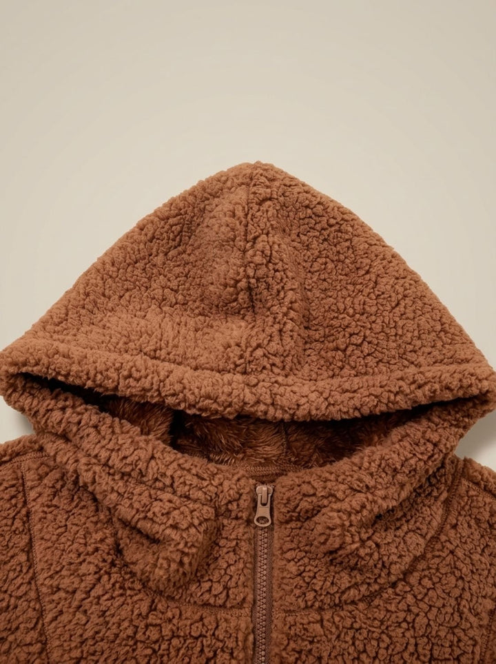 Winterjacke Damen Teddy Fleece mit Kapuze (5)