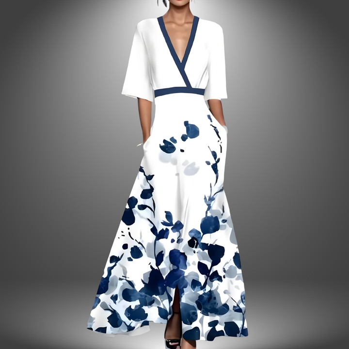Women’s Floral Mid Length Sleeve in Blau