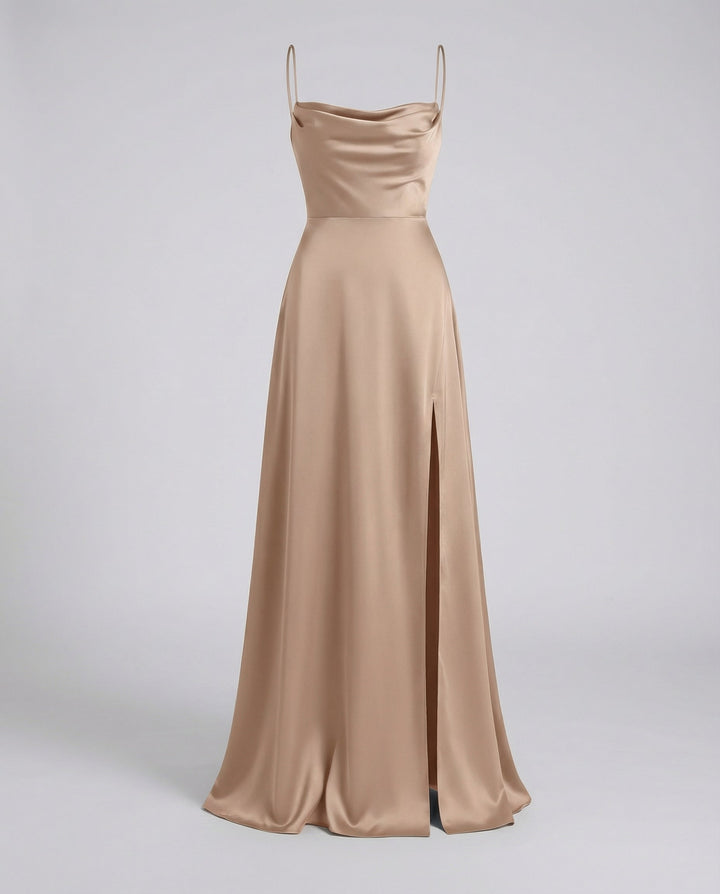 Wunderschönes Maxikleid für Hochzeitsgäste in Braun