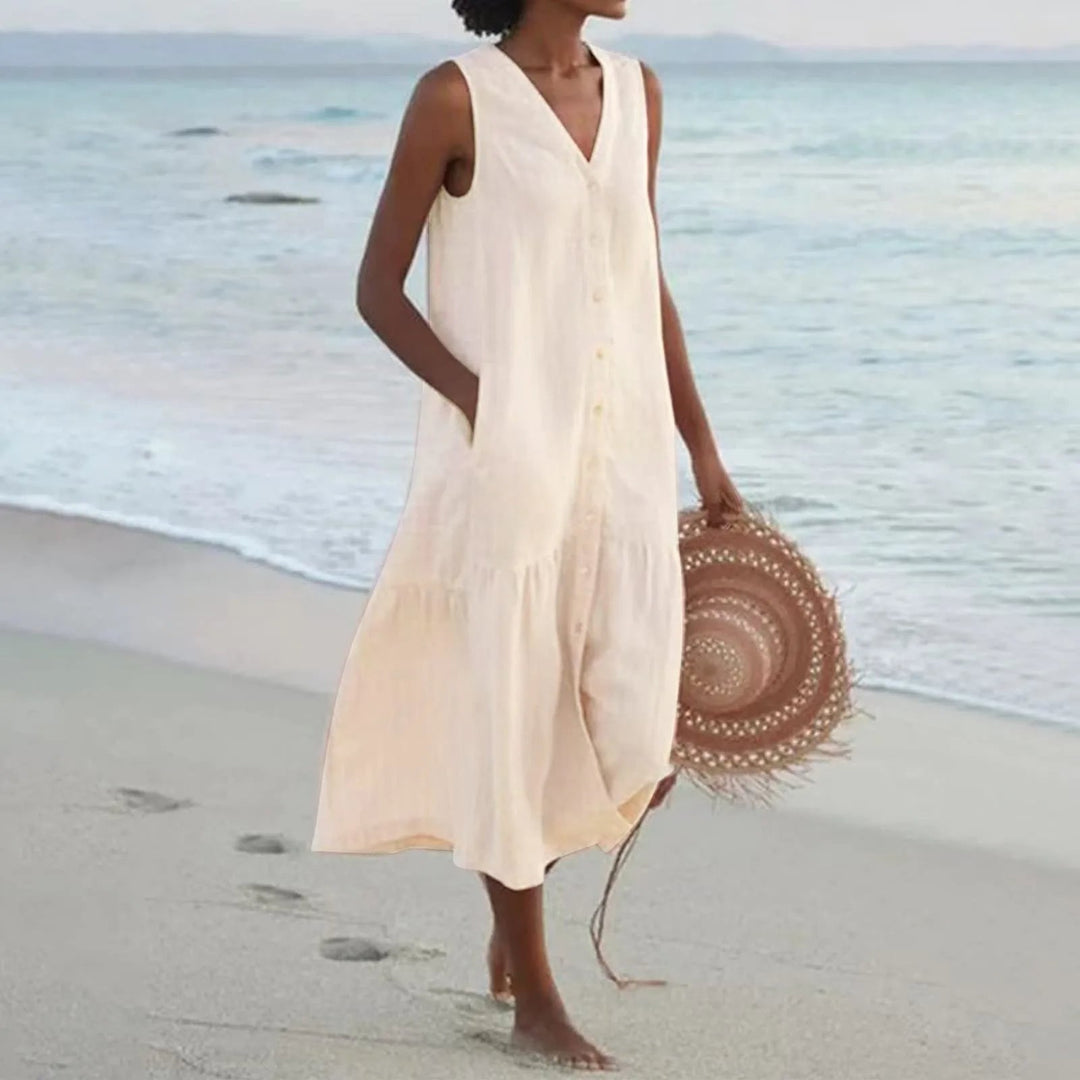 Zartes Leinenkleid für den Sommer (6)