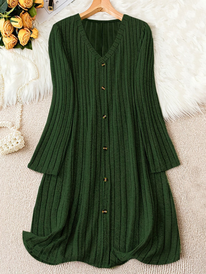 Zeitlos elegantes Herbstkleid in Grün