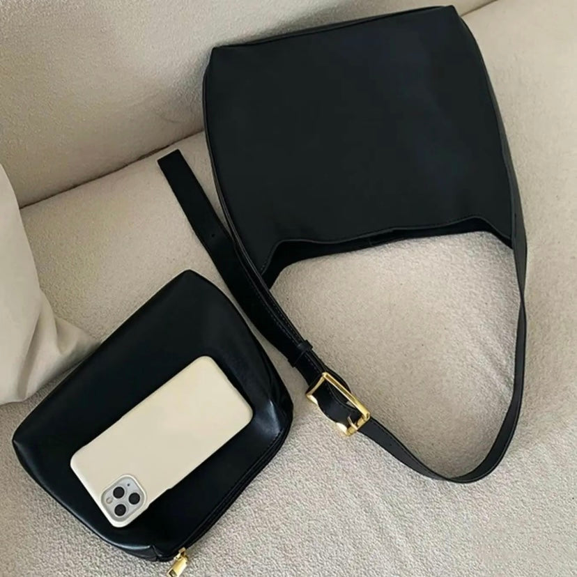 Zeitlose Damen Handtasche mit eleganter Schnalle (7)