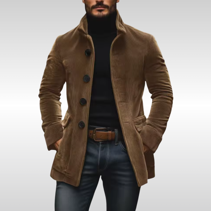 Zeitlose Herren Cord-Jacke im schlanken Schnitt in Hellbraun
