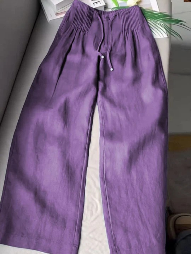 Zeitlose Weitbeinige Sommerhose in Lila