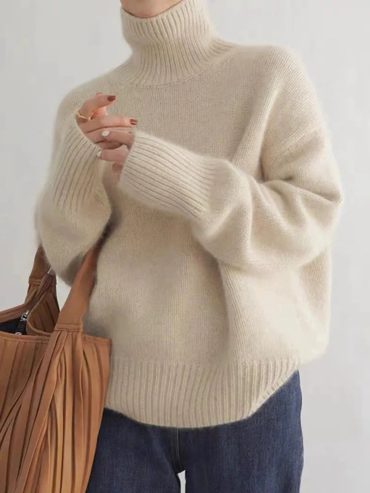 Zeitloser Damen Kaschmir Pullover in Beige